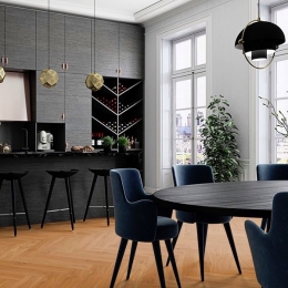 Паркетна дошка Floor360 Дуб Herringbone Mix (Ялинка) 700 мм brown filler